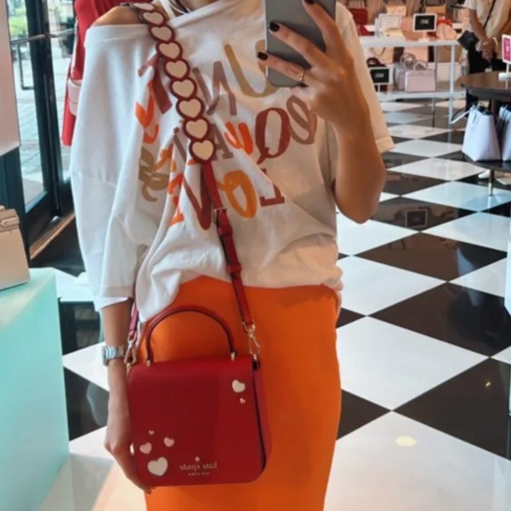 KATE SPADE STACI SWEET HEART SQUARE CROSSBODY RED MULTI KA811 NWT $349